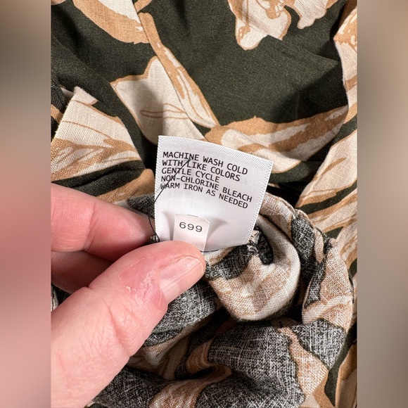 NWT Rachel Zoe Linen Tie Front Long Sleeve button Down Blouse L - Picture 6 of 7